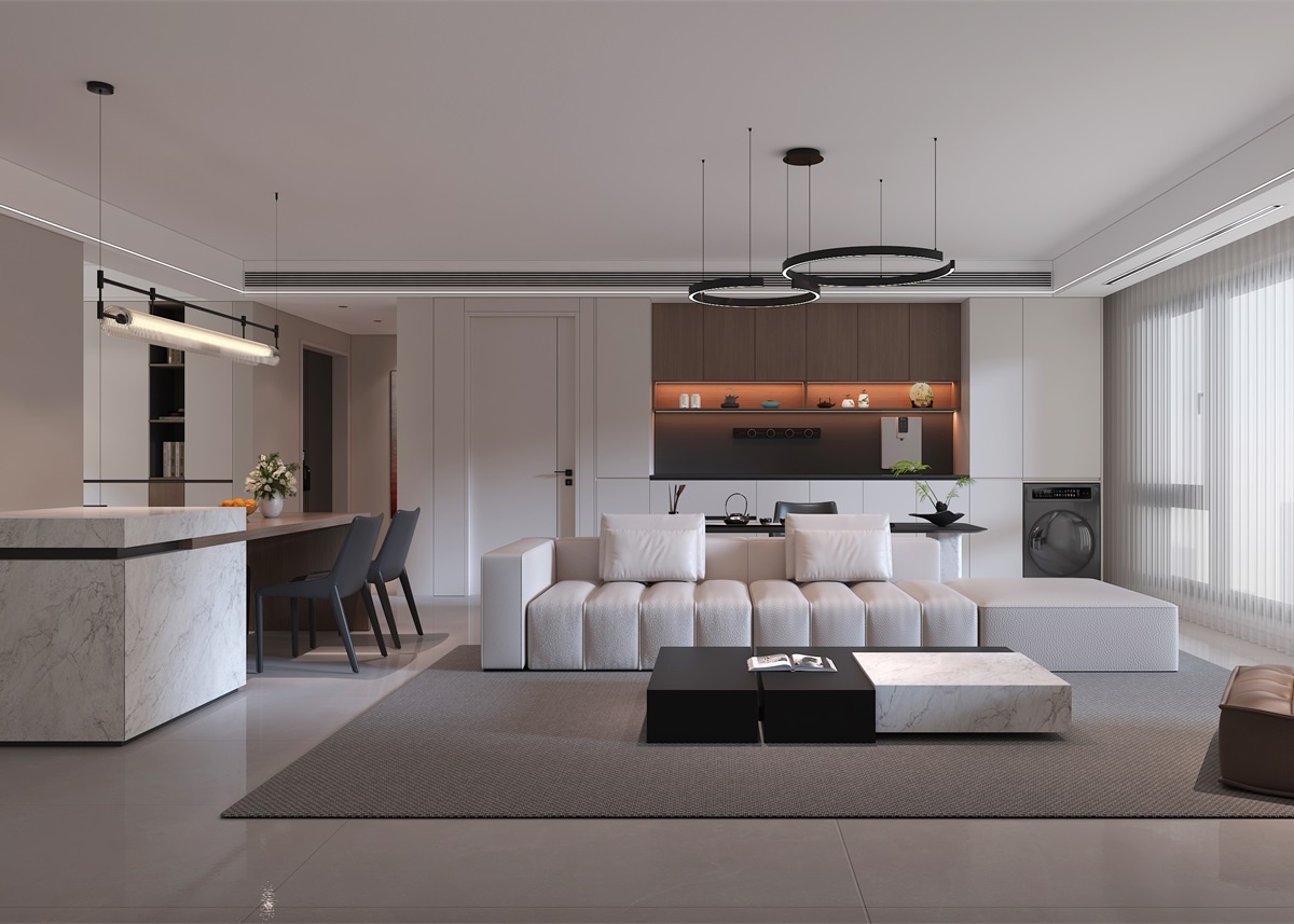 中恒央御143㎡ | 大橫廳+客餐一體+開放書房，他家這通透感絕了！